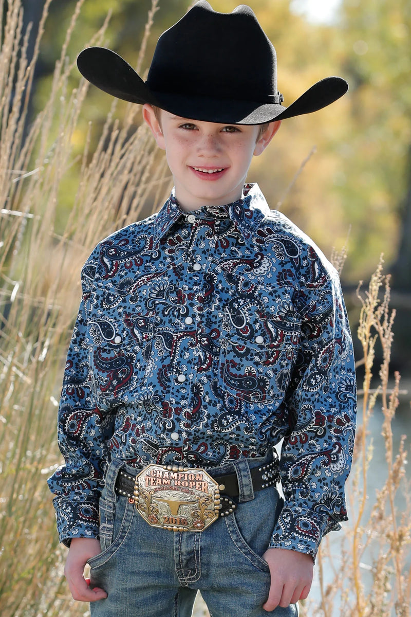 Cinch Boy's/Youth Turquoise Long Sleeve Western Shirt – Branded Country Wear