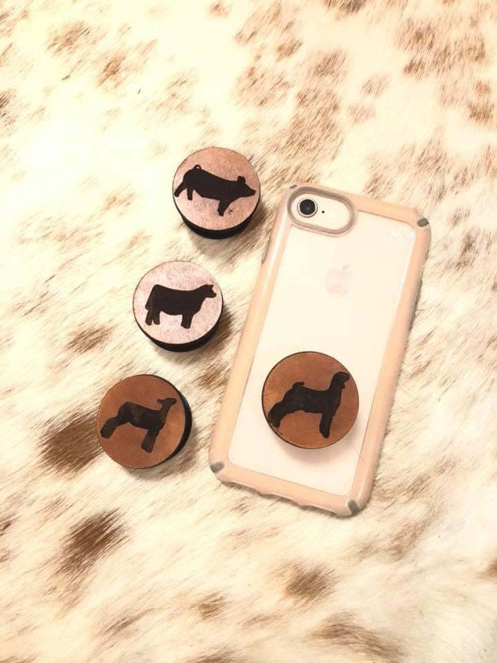 Mobile Accessories, Pop socket White LV Brand Print