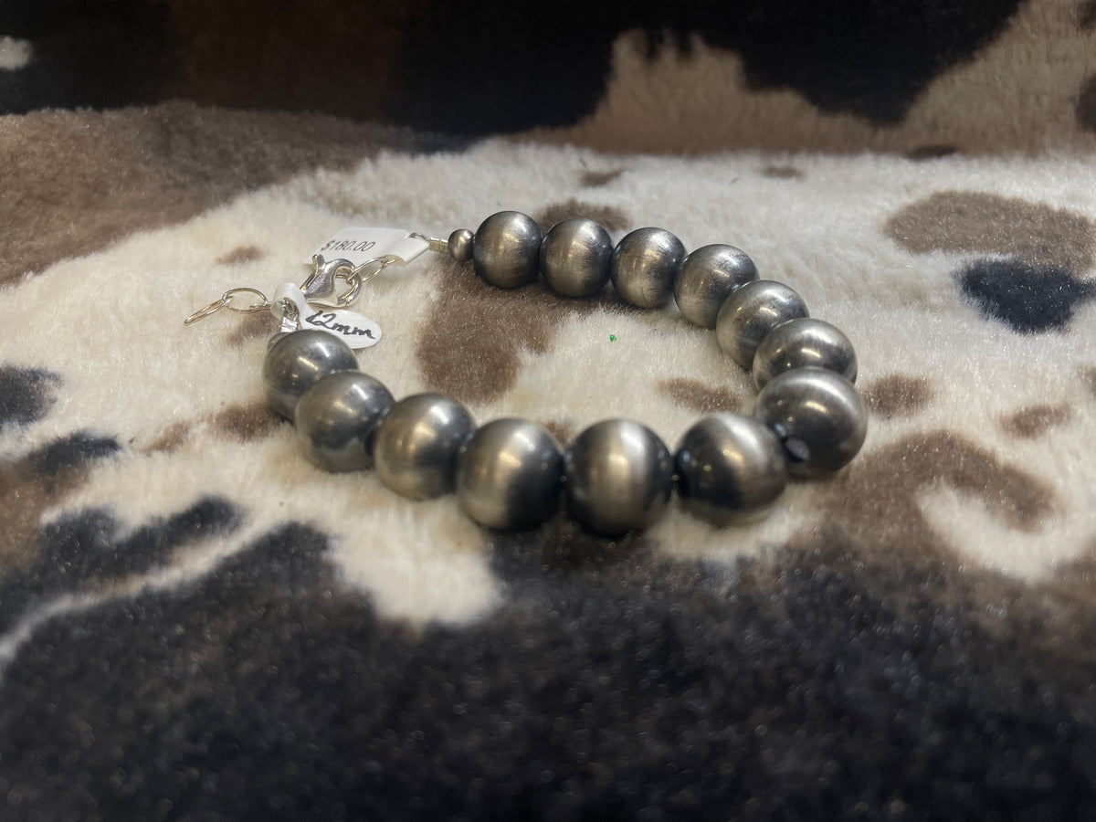 Navajo Pearl 12mm Sterling Silver Bracelet – Horse Creek Outfitters