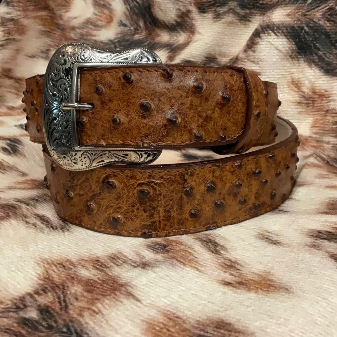 Cowtown Printed Ostrich Leather Belt