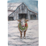 Cow With Wreath Garden Flag