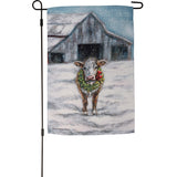 Cow With Wreath Garden Flag