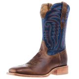 R. Watson Men’s Honey Cowhide Electric Blue Top Boot