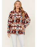 Southwestern Print Women's Sherpa Half Zip Pullover