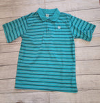 Cinch Boy's Heathered Black, White & Teal  Polo