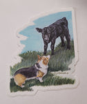 CJ Corgi & Calf Sticker