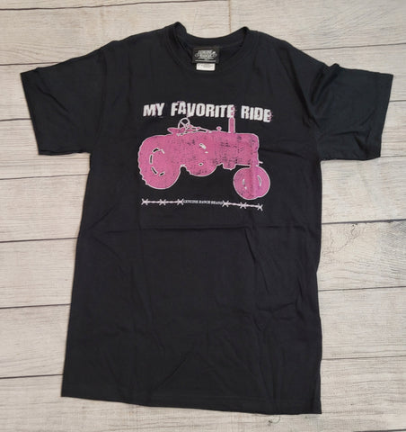 My Favorite Ride Tractor Tee- Pink