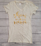 Cream Burnout Women's Show Mama Tee-Jr Cut