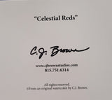 CJ Brown “Celestial Reds” Notecard