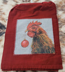 Dish Towel -Rooster With Red Christmas Ball