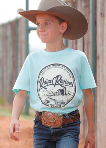 Cinch Boy's Rural Revival Tee-Mint Green