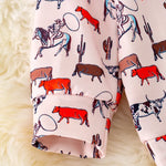 Multi-Printed Cow Kids Pullover.