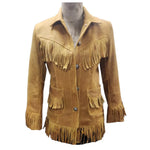 American Darling Women's Genuine Suede Leather Shirt Jacket Dress