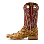 Ariat  Men’s  Futurity Fame Saddle Brown Pirarucu Red Cedar Boot