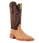 R. Watson Men's Sand Bruciato Full Quill Ostrich Boot