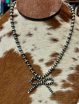 Faux Multi Navajo Pearl Bow Necklace