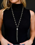 Multi way Faux Navajo Peal Necklace with Tassel