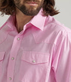 Wrangler Men's Bucking Cancer Snap Shirt-Fuschia Pink