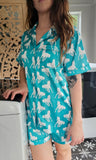 Turquoise Horse Satin Pajama Set