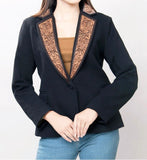 American Darling Black Tooled Leather Blazer