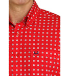 Cinch Men's ArenaFLex Red Geo Print Shirt