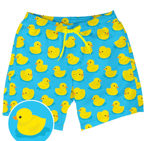 Rubber Ducky Stretch Swim Trunks