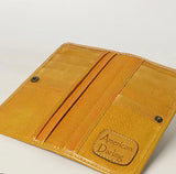 American Darling Mustard Colored Hand Tooled Leather Wallet