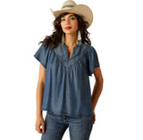 Ariat Women's Emma Top - Medium Blue