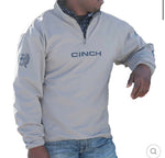 Cinch Men’s 1/4 Zip Logo Side Zip Windbreaker-Grey