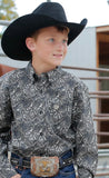 Cinch Boy's Toddler & Infant Black Paisley Shirt