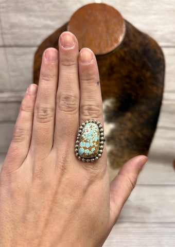 Turquoise and Brown Oval Ring