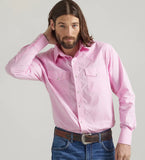 Wrangler Men's Bucking Cancer Snap Shirt-Fuschia Pink