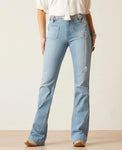 High Rise Laser Stripe Wide Leg Jean