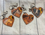 Leather Heart Keychain