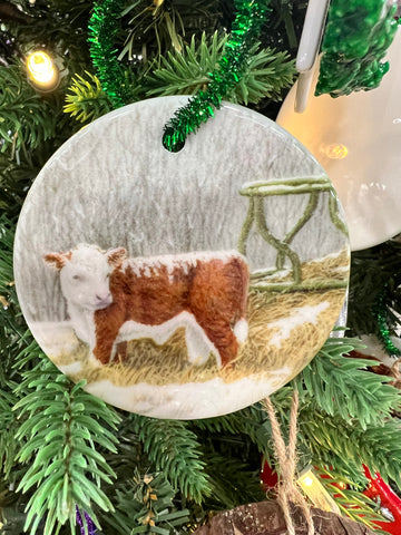 BRRR Hereford Christmas Ornament by CJ Brown