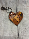 Leather Heart Keychain