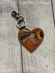 Leather Heart Keychain