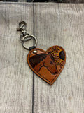 Leather Heart Keychain