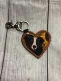 Leather Heart Keychain