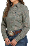 Cinch Women's Olive Geo Print