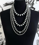 Faux Navajo Pearl Bead Layered Necklace