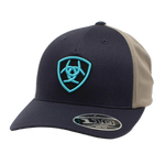 Ariat Navy & Grey Flexfit Teal Logo Cap