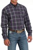 Cinch Men's Purple & Black Plaid Shirt