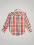 Wrangler Boy’s Orange Cider Plaid Snap Shirt