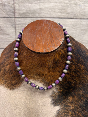 Silver Pearls with Purple Mojave