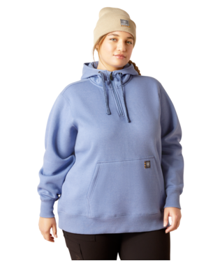 Ariat Womens Colony Blue Heather Rebar Skill Set 1/2 Zip Hoodie