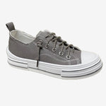 Very G Aman with Silver Bling Laces Platform Sneakers - Grey