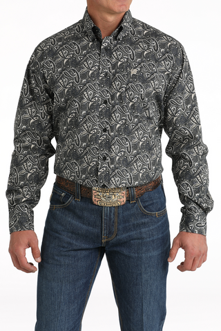 Cinch Men's Black Paisley Print Shirt