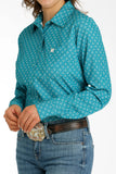 Cinch Women's Blue Geo Print Arenaflex Shirt