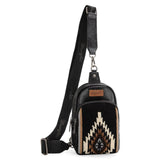 Wrangler Black Southwestern Knitted Sling Bag